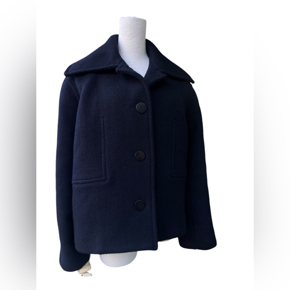 Hermes navy chervon pattern short coat - Picture 2 of 9